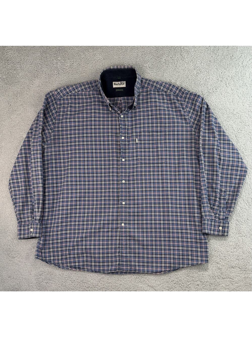 Barbour Shirt The Country Shirt Mens XXL Check Corduroy Collar Multicolor